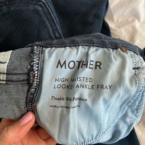 MOTHER denim high waisted ankle fray